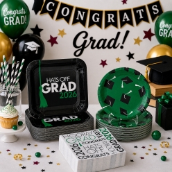 200 Pc. Green Grad 2026 Party Pack for 50
