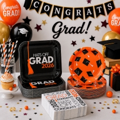 200 Pc. Orange Grad 2026 Party Pack for 50