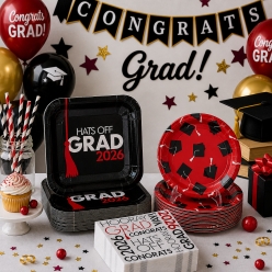 200 Pc. Red Grad 2026 Party Pack for 50