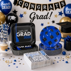 200 Pc. Blue Grad 2026 Party Pack for 50