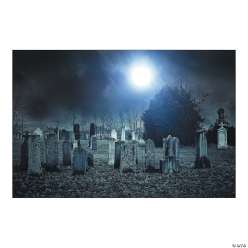 Giant 9 Ft. Haunted Cemetary Backdrop