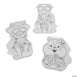 Colour Your Own 3D Animals in Hawaiian Shirts-12Pk
