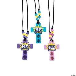 Easter He Lives Necklace Craft Kit-12Pk