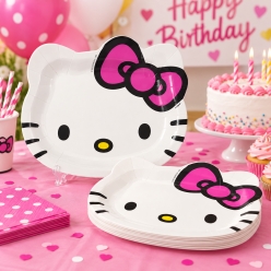 Hello Kitty Face Dinner Plates - 8 PK