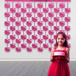 Hello Kitty Metallic Curtain 5FT Backdrop