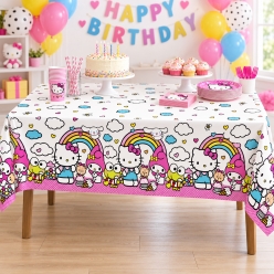 Hello Kitty Printed Plastic Table Cover