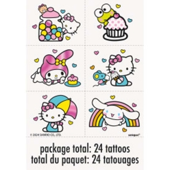 Hello Kitty Deluxe Metallic Tattoos - 24 PK