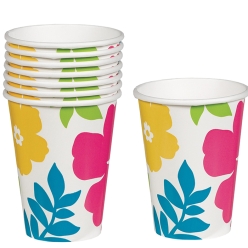 Luau Hibiscus Party Cups - 10 PK