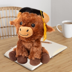 Graduation 23cm Plush Highland Cow