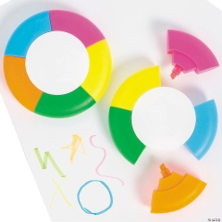 Round Shaped 5 Colour Highlighter Sets-12Pk