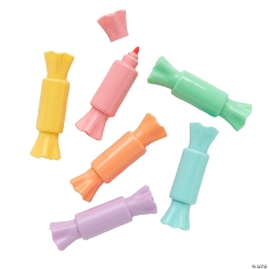 Candy Wrapper-Shaped 6 Colour Highlighters-12Pk