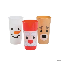 Holiday Faces Tumblers - 12Pk