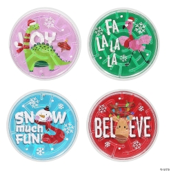 Cozy, Merry & Bright Holiday Plastic Maze Puzzles-12 Pack