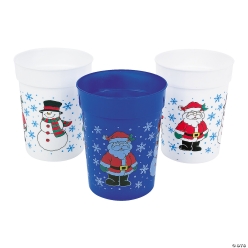 Christmas Plastic Holiday Cups - 12 Pack