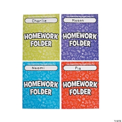 Homework Pocket Folders - 12pk