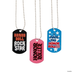 Honor Roll Dog Tag Necklaces - 12pk