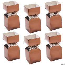 Copper Foil Vertical Square Hourglass Favour Boxes-48Pk