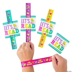 I Love Reading Slap Bracelets with Card for 24