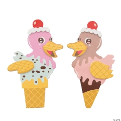 Ice Cream Cone Duck Magnet Craft Kit-12Pk