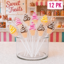 Ice Cream Cone Flavoured Lollipops - 12Pk