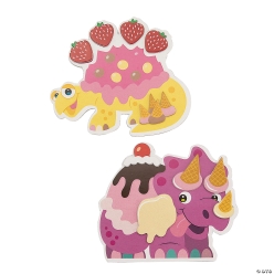 Ice Cream Dinosaur Magnet Craft Kit-12Pk