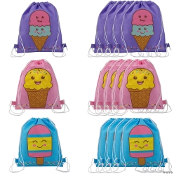 Ice Cream Drawstring Bags - 12Pk