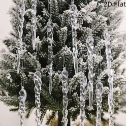 Elegant Acrylic Clear Hanging Icicle Decorations 12pk