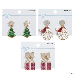 Once Upon a Snowfall Christmas Icons Dangle Earrings-3Pk