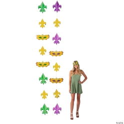 Mardi Gras Fleur de Lis Hanging Decorations-2Pk