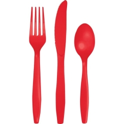 Apple Red Assorted Cutlery - 30 pk