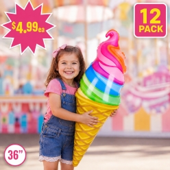 *Inflatable Giant 3 Foot Ice Cream Cones - 12 PACK