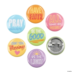 Religious Inspirational Metal Buttons-48Pk