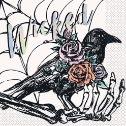 Metallic Pastel Hauntings Floral Lunch Napkins - 16 PK