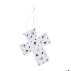 Disco Cross Mosaic Iridescent Rhinestone Craft Kit-12Pk
