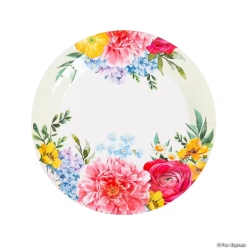 Floral Bouquet Paper Dinner Plates - 24Pk