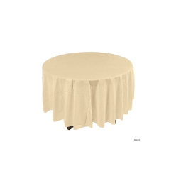 ivory Round Plastic Tablecloth