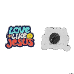 Religious Groovy Love Like Jesus Pins - 12Pk