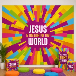 Jesus is the Light Giant Fabric 6 Foot Backdrop w/Grommets