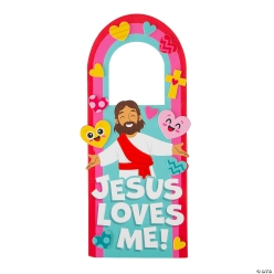 Jesus Loves Me Doorknob Hanger Craft Kit-12Pk