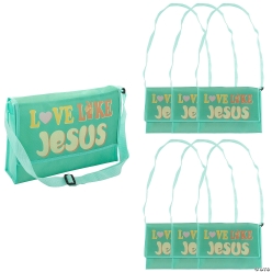 Large Religious Love Like Jesus Tote Bags-6Pk