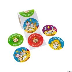 70% OFF: Happy Birthday Jesus Stickers - 100 Stickers Roll