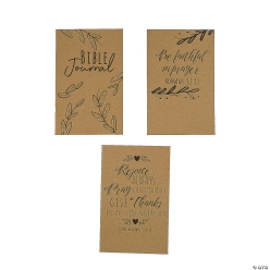 Brown Bible Verse Faith Journals with Sticker Sheet-24Pk