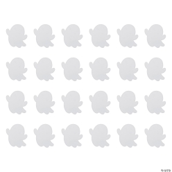 Jumbo White Foam Ghost Shapes - 24Pk