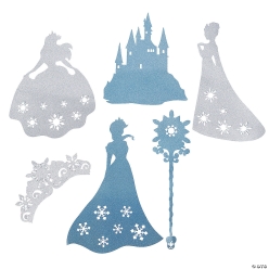 Jumbo Winter Princess Glitter Cutouts 6pk