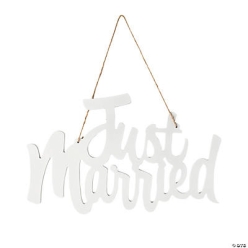 Just Married Photo Prop Wood Sign