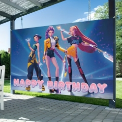 *K-Pop Demon Hunters FABRIC Giant 5 Ft Backdrop