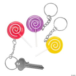 Swirl Pop Lollipop Candy Keychains Assortment-12Pk