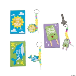 Religious Summer Pony Bead Keychain Craft Kit for 12