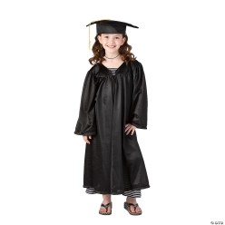 Black Elementary Grad Cap and Gown Set