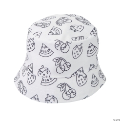 Kids Colour Your Own Fruit Print Bucket Hats-12Pk